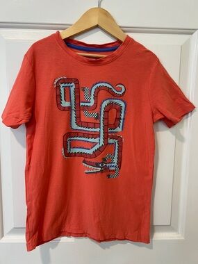 Tea Collection Coral Short-Sleeve Tee with Blue & Black Snake Graphic